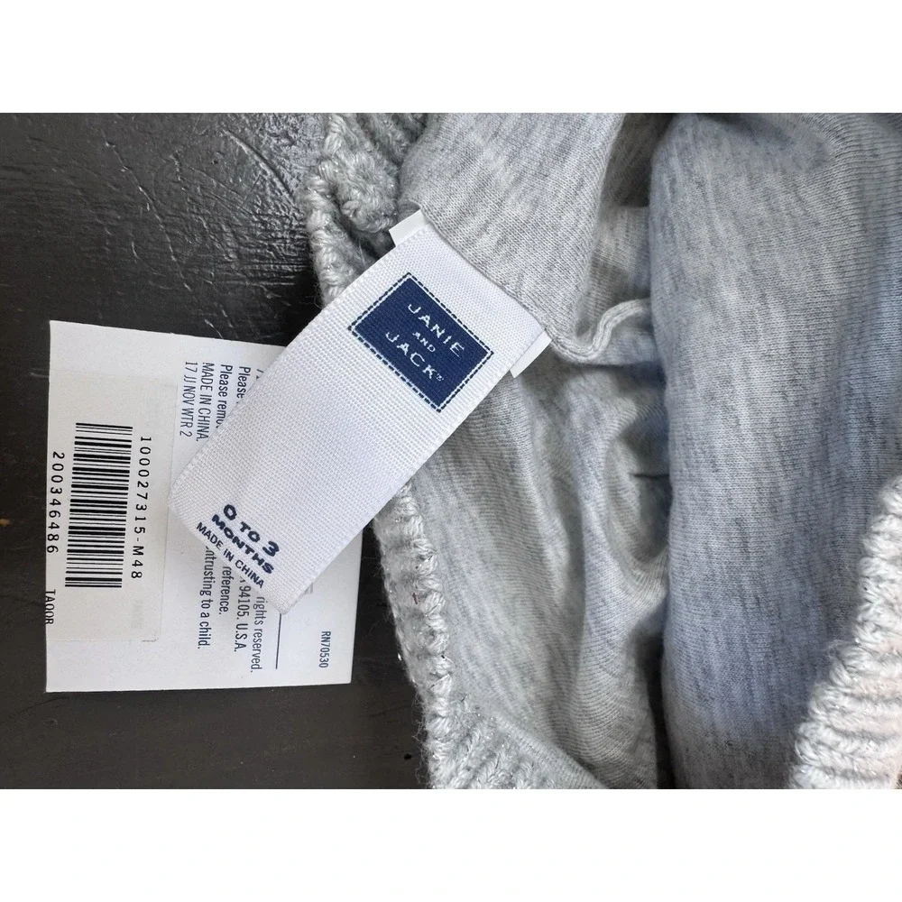 Janie and Jack‎ Long Sleeve Dress with Matching Winter Pom Hat Size O-3 Months